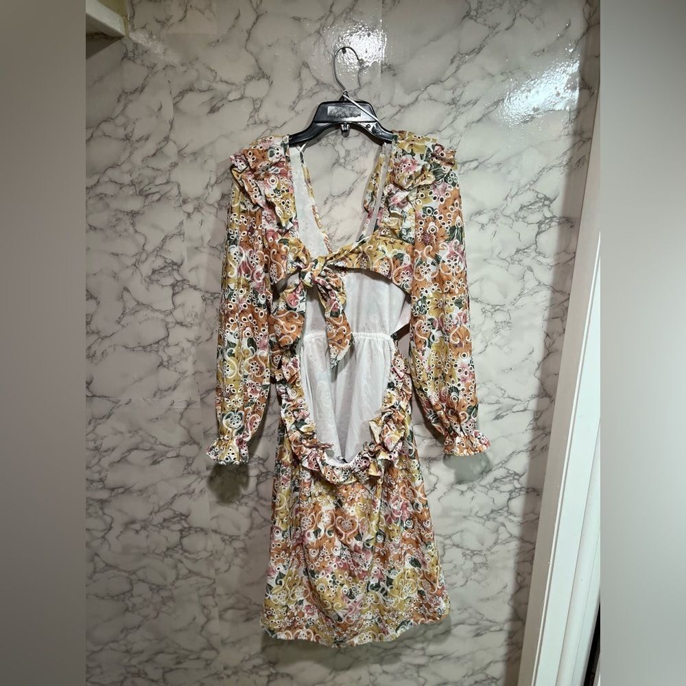 en saison kayla floral embroidered eyelet ruffle dress - Picture 9 of 11